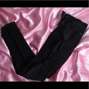 Distressed Charcoal Gray Highwaist Jeans